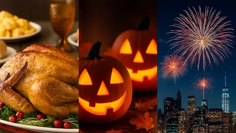 Thanksgiving 4 Temmuz ve Cadılar Bayramı